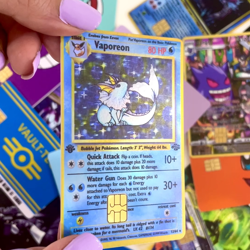 Vaporeon 1st Edition Holo 12/64 Credit/Debit Card Skin – Small Chip Vinyl Decal - Image 2