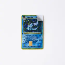 Vaporeon 1st Edition Holo 12/64 Credit/Debit Card Skin – Small Chip Vinyl Decal - Image 3
