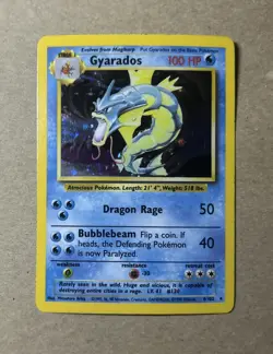 1999 Pokemon Base Set Gyarados Holo Card 6/102 - Image 1