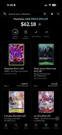 One Piece CCG Full Arts Japanese Card Lot NM - Image 2