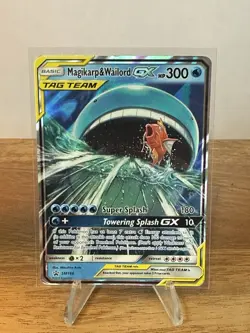 Magikarp & Wailord GX SM166 SM Promos - Pokemon Card - Poor Condition - Image 1