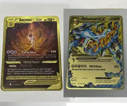 2PCS Aeceus Mcharizard Gold Metal Pokemon Card-Collectible Gift Display！ - Image 1