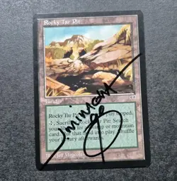 UNPLAYED SIGNED Rocky Tar Pit Mirage MTG JEFF MIRACOLA EDH CUBE VINTAGE - Image 1