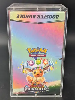 Pokemon SV8.5 Prismatic Evolutions Sealed Booster Bundle Display W/Acrylic Case - Image 1