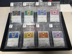 Pokemon 2017 Poncho Wearing Eevee Complete SET JPN Sealed Promo 137-144/SM-P - Image 2