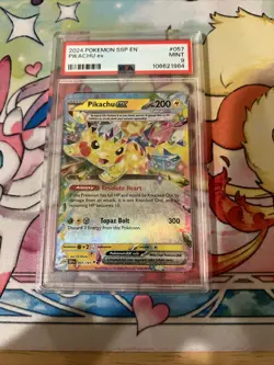 2024 Pokemon Surging Sparks Pikachu ex PSA 9 Mint 057/191 - Image 1