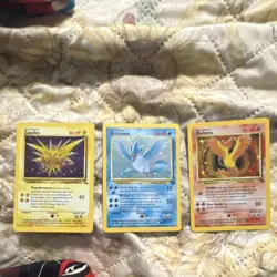 Nintendo Pokemon TCG Base Set Holo Card Lot 1999 - Zapdos, Articuno, Moltres - Image 1