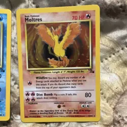 Nintendo Pokemon TCG Base Set Holo Card Lot 1999 - Zapdos, Articuno, Moltres - Image 4