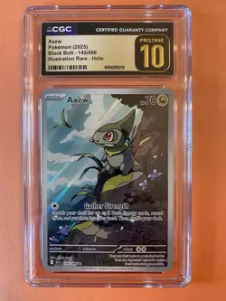 Pokemon Axew 145/086 Black Bolt Illustration Rare CGC Pristine 10 (POP 1) - Image 1