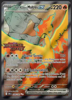 Pokemon TCG - Team Rocket's Moltres EX 208/182 STAMPED SV:Destined Rivals NM - Image 1