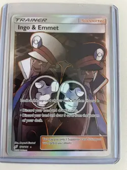 Pokemon Ingo & Emmet Full Art Ultra Rare Holo Trainer SM-Team Up 176/181 English - Image 1