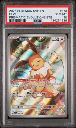 2025 POKEMON SVP BLACK STAR PROMO 173 EEVEE PRISMATIC EVOLUTIONS ETB PSA 10 - Image 1
