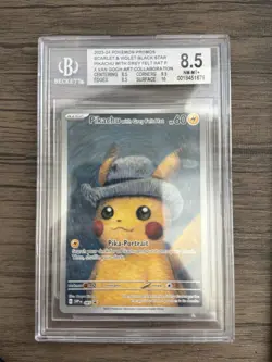 2023 POKEMON SVP EN-SV BLACK STAR PROMO #085 PIKACHU WITH GREY FELT HAT BGS 8.5 - Image 1