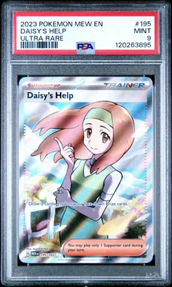2023 POKEMON MEW EN-151 ULTRA RARE #195 DAISY'S HELP PSA 9 - Image 1