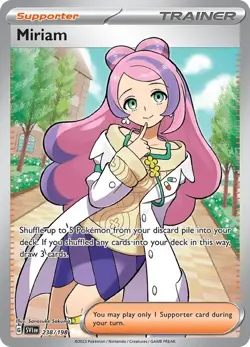 Pokemon TCG Miriam 238/198 Full Art Ultra Rare Scarlet & Violet Base Set NM - Image 1