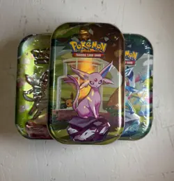 Pokemon Set of 5 S&V Prismatic Evolutions Mini Tins. Brand New Sealed. - Image 2