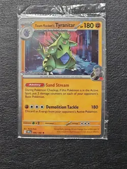 Team Rocket's Tyranitar (Pokemon Center Exclusive) 096/182 Promo - SEALED - Image 1