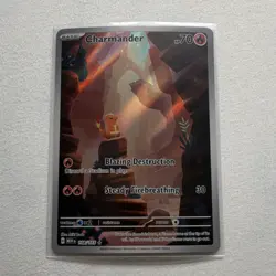 Pokemon Charmander Illustration Rare Full Art Holo Scarlet & Violet 151 168/165 - Image 1