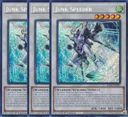 Yugioh - Junk Speeder x 3 - 1st Edition Secret Rare NM - Free Holographic Card - Image 1