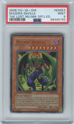 2005 Yu-Gi-Oh! Mazera Deville Limited Edition Ultra Rare TLM-ENSE3 PSA 9 Mint - Image 1