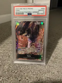 2023 One Piece Sealed Battle V1 Winner Sabo #OP04-083 PSA 10 - Image 1