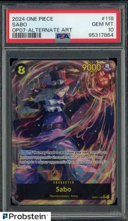 2024 One Piece Sabo OP07 Alternate Art #118 PSA 10 GEM MINT - Image 1