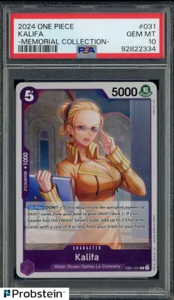 2024 One Piece Kalifa Memorial Collection #031 PSA 10 GEM MINT - Image 1
