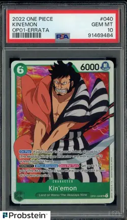 2022 One Piece Kin'Emon OP01-ERRATA #040 PSA 10 GEM MINT - Image 1