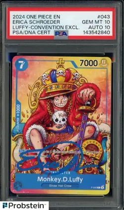 Erica Schroeder Signed #043 2024 One Piece Monkey D. Luffy PSA/DNA 10 AUTO 10 - Image 1