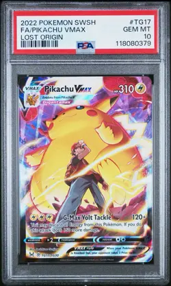 Pikachu VMAX PSA 10 English Pokemon Card TG17/TG30 Lost Origin 2022 Alt Art - Image 1