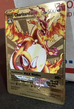 2020 Pokemon Max Charizard DX 4C 52/100 MAX Wildfire Gold Metal Card - Image 3