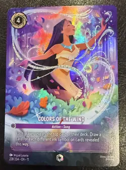 Disney Lorcana Colors of the Wind Foil Pocahontas Card 228/204 English Enchanted - Image 1