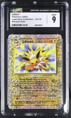 CGC 9 MINT Jolteon 2002 Legendary (Collection) 14/110 Reverse Holo Pokemon Card - Image 1