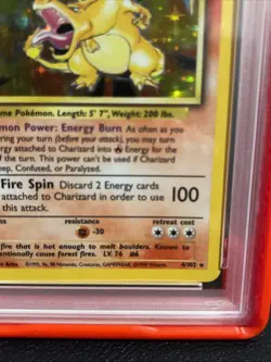 Pokemon TCG Charizard Holo Unlimited Rare Card 4/102 Wizards WOTC 1999 Base Set - Image 5