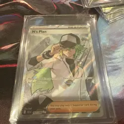 Pokemon TCG N's Plan Full Art Holo Card Black Bolt Secret Rare 163/086 - Image 1