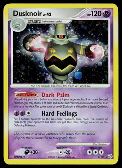 Pokemon Card - Dusknoir Diamond and Pearl 2/130 Rare Reverse Holo - Image 1