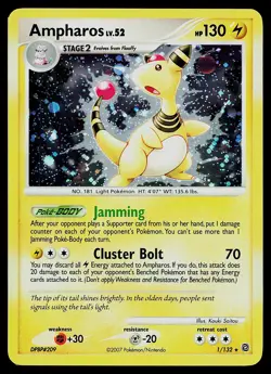 Pokemon Card - Ampharos Secret Wonders 1/132 Holo Rare - Image 1