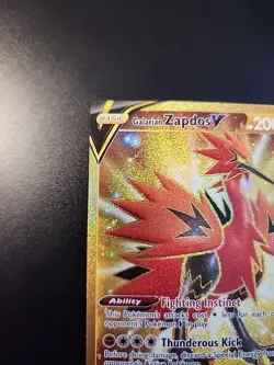 Pokemon Galarian Zapdos v TCG Card 182/172 Brilliant Stars Gold Secret Rare - NM - Image 2