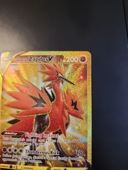 Pokemon Galarian Zapdos v TCG Card 182/172 Brilliant Stars Gold Secret Rare - NM - Image 3