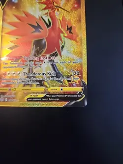 Pokemon Galarian Zapdos v TCG Card 182/172 Brilliant Stars Gold Secret Rare - NM - Image 4