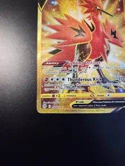 Pokemon Galarian Zapdos v TCG Card 182/172 Brilliant Stars Gold Secret Rare - NM - Image 5