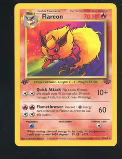 Pokemon TCG Jungle Flareon First 1st Edition Non-Holo Card #19/64 - Image 1