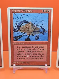 🔴🔴🔴 (3) 1995 Magic The Gathering MAGNETIC MOUNTAIN 4TH EDITION PLAYED 🔴🔴🔴 - Image 3