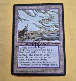 UNPLAYED SIGNED MISSPRINT Alliances Thawing Glaciers Jeff A Menges EDH MTG MAGIC - Image 1