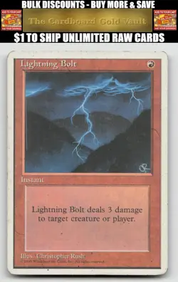 Magic_the_gathering Fourth Edition #226 Lightning Bolt - Image 1