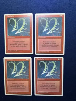 MTG Playset of Four 4th Ed Manabarbs Mint to NM Original 1995 release - Image 1
