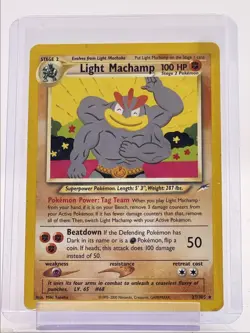 LIGHT MACHAMP 2002 POKEMON NEO DESTINY RARE 25/105 Q2386 - Image 1
