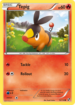 Tepig 15/114 Common | Black & White | Pokemon Card - Image 1
