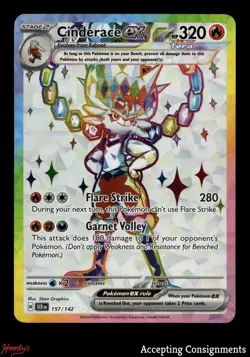 2024 Pokemon TCG Scarlet & Violet Stellar Crown #157 Cinderace ex UR - Image 1