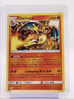 CHARIZARD 2019 POKEMON SUN & MOON TEAM UP RARE 14/181 Q2386 - Image 1